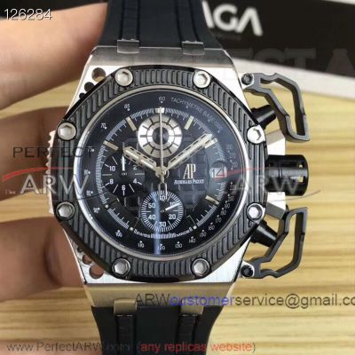 Perfect Replica Audemars Piguet Survivor Stainless Steel Case Black Bezel 44mm Watch